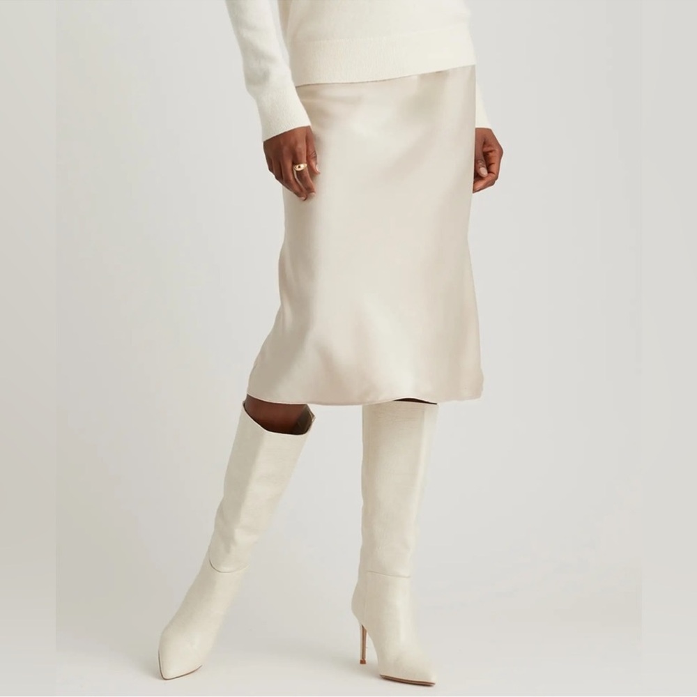 Quince silk midi skirt